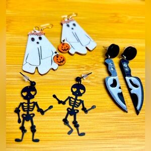 Set Of  3 Halloween Earrings